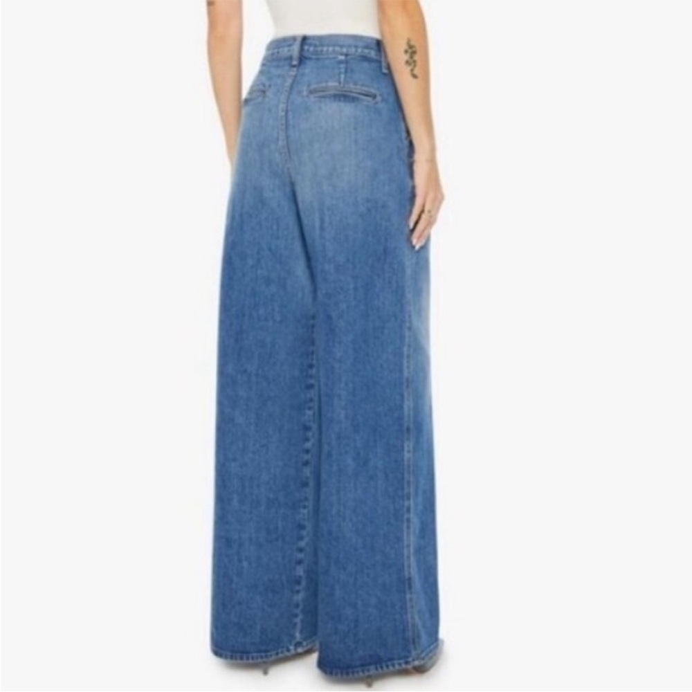 CLARE V x MOTHER PLEATED BELL PREP HEELED WIDE LEG JEANS PLAYING‎ IN PARIS SZ 28 - Picture 3 of 14